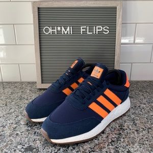 Adidas Originals I-5923 Mens Navy Blue/Orange NEW